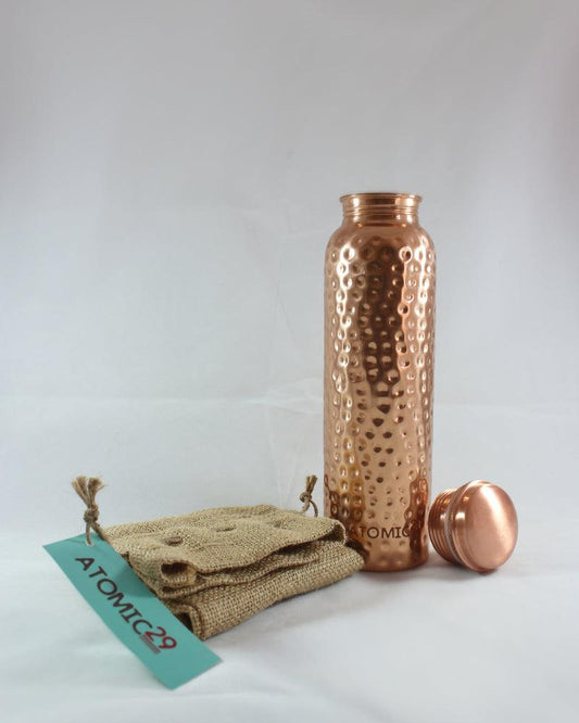 COPPER WATER BOTTLE HAMMERED DESIGN BY ATOMIC29