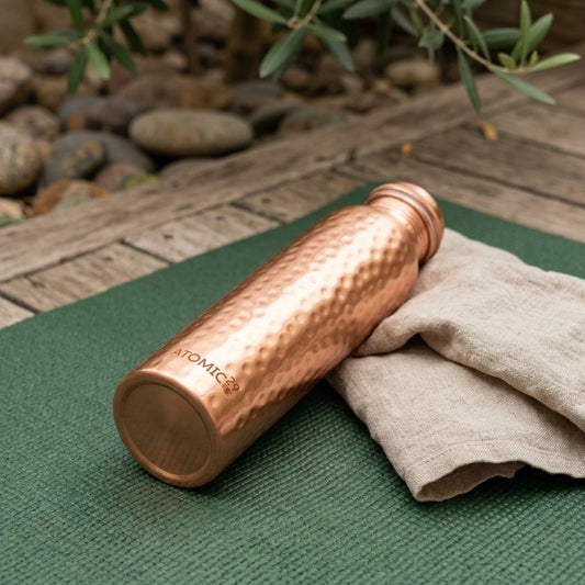 Premium Hammered Pure Copper Water Bottle 950ml | HAMMERED