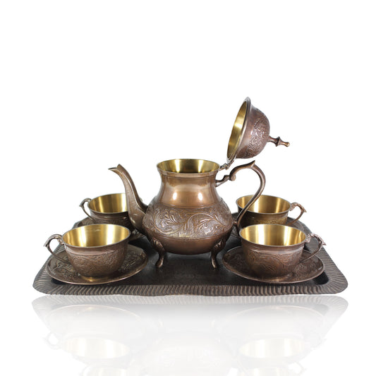 ROYAL TEA SET MADE OF BRASS SET OF 10 PIECES BY ATOMIC29