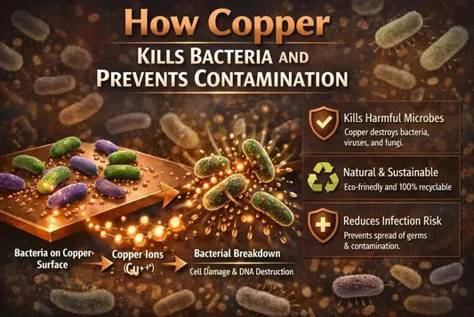 Illustrative representation of how copper kills bacteria