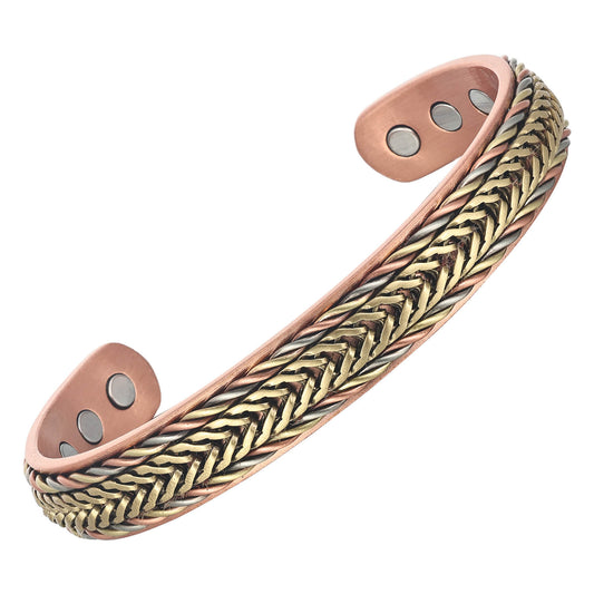 BRAIDED COPPER BRACELET WITH MAGNETS CHAIN DESIGN BY ATOMIC29