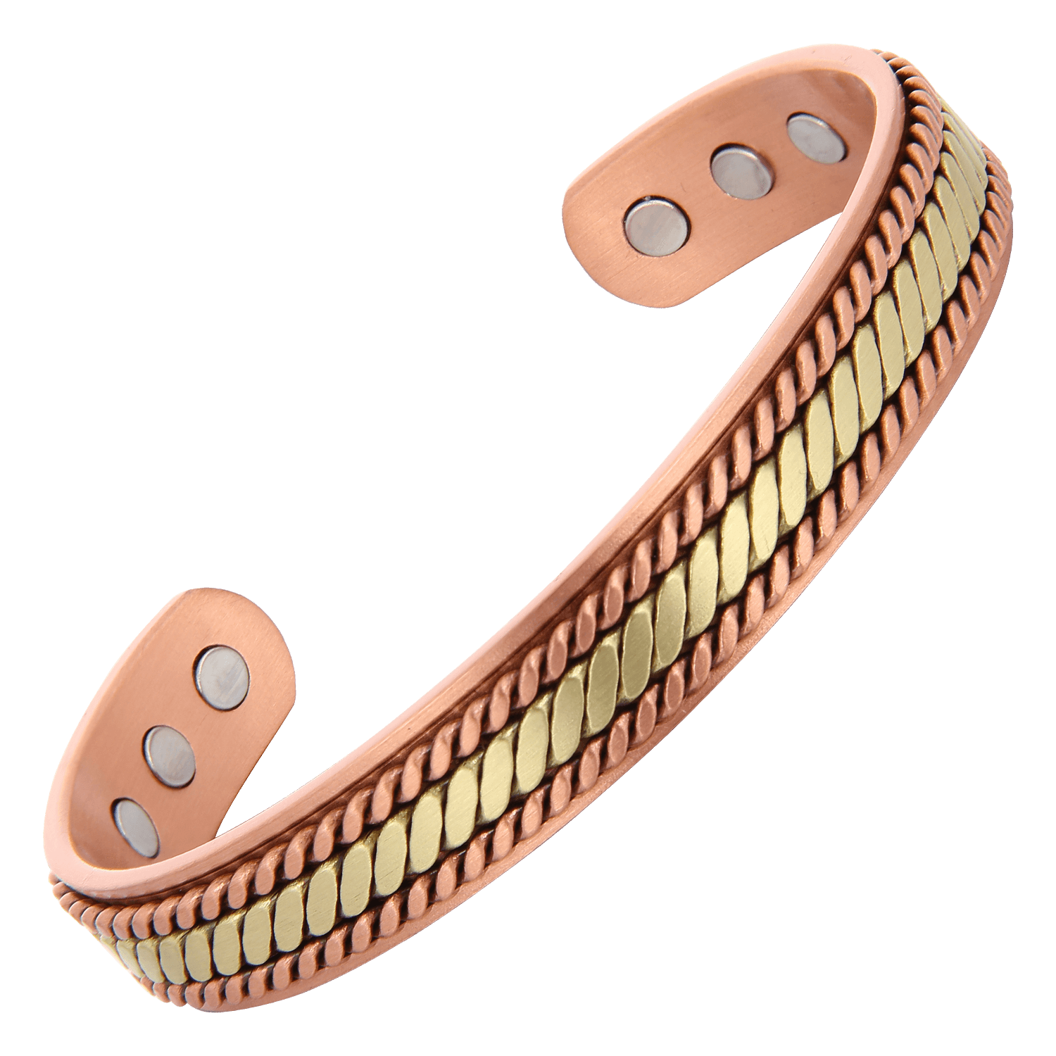 BRAIDED COPPER BRACELET WITH MAGNETS SPIRAL DESIGN BY ATOMIC29