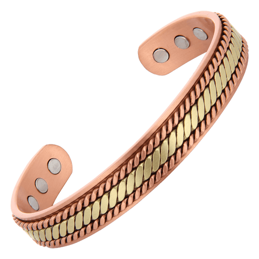 BRAIDED COPPER BRACELET WITH MAGNETS SPIRAL DESIGN BY ATOMIC29