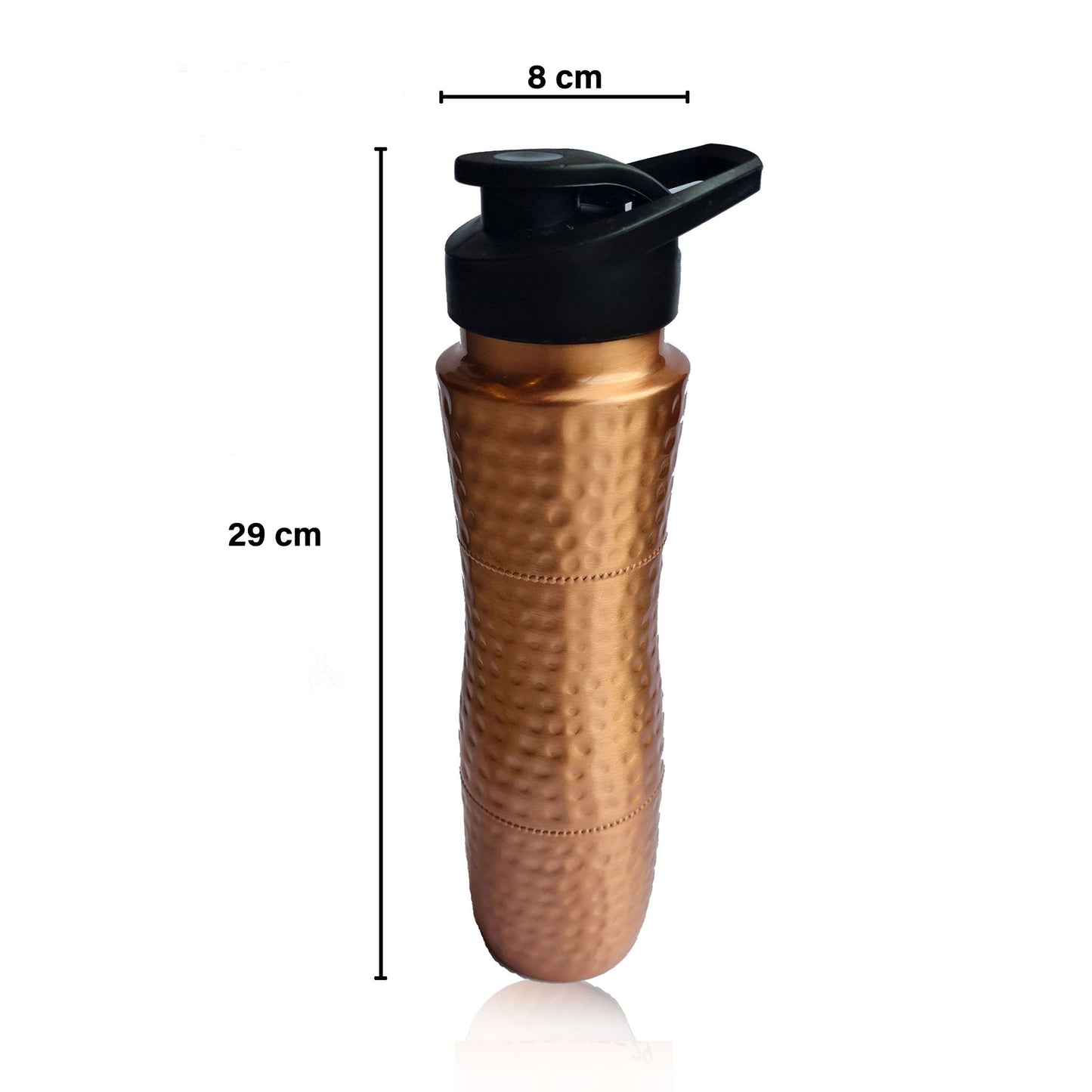 copper sports top water bottle dimension