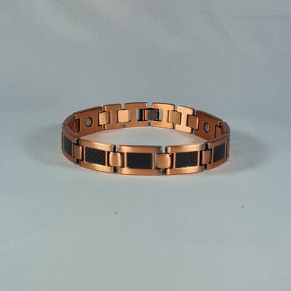 FLEXI COPPER BRACELET WITH MAGNETS CARBON FIBRE INLAY DESIGN BY ATOMIC29