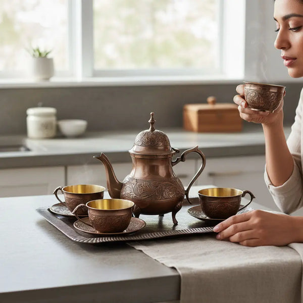 Solid Vintage Brass Tea Set & Coffee Pot Set 10 Piece – Atomic29