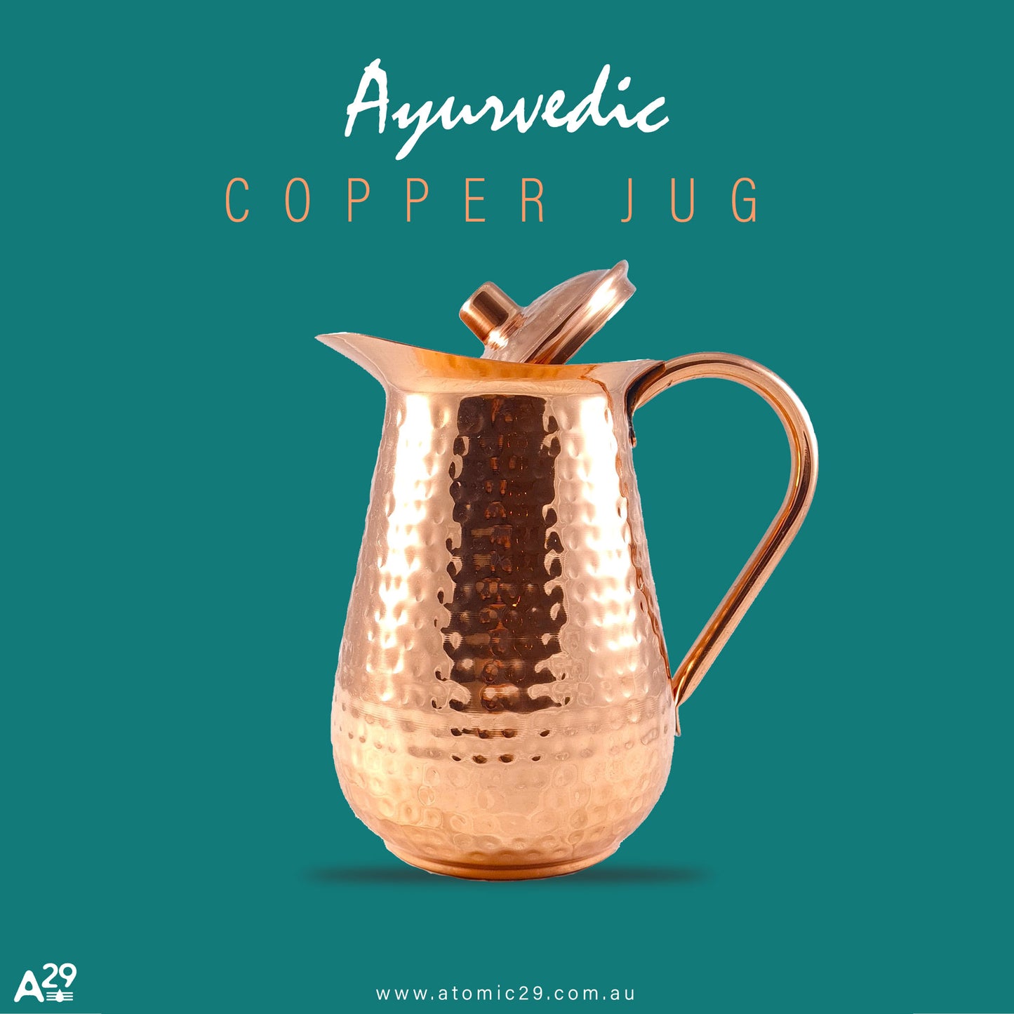 atomic29 goblet hammered design copper water jug perfect for your dinning table