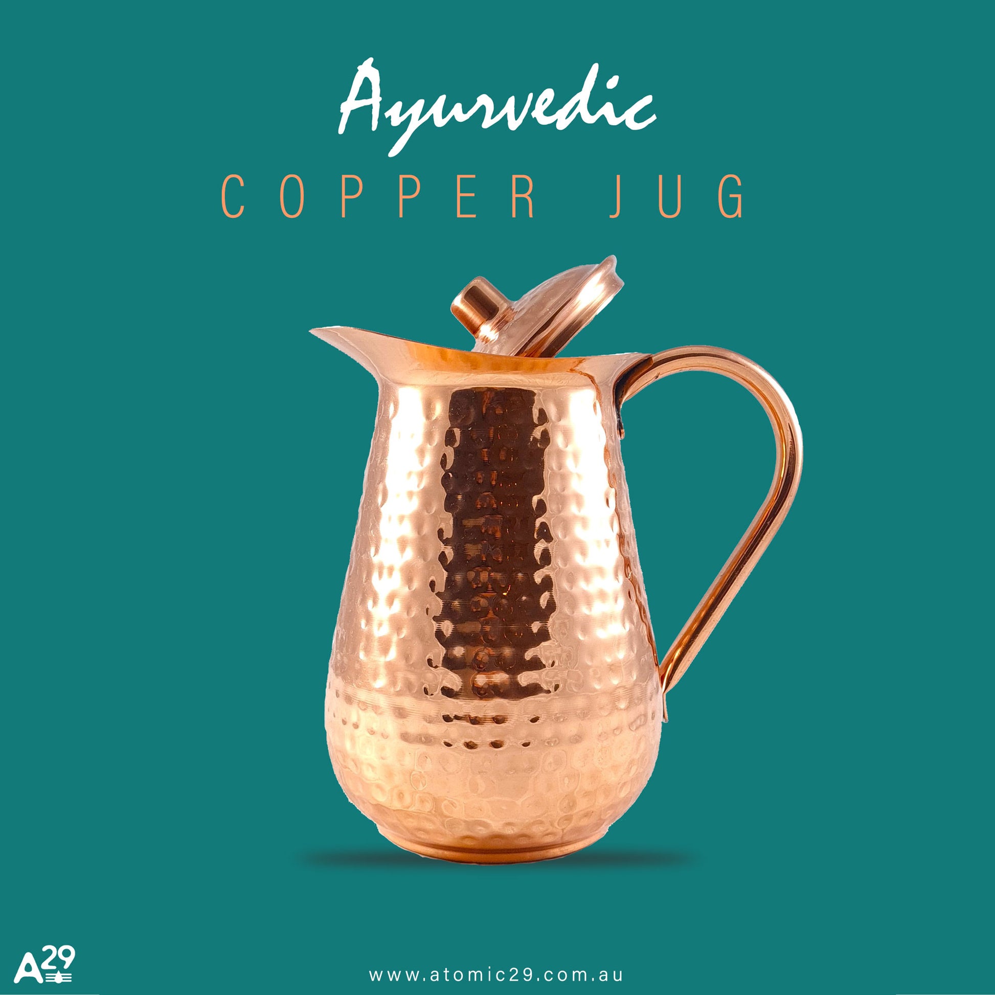 atomic29 goblet hammered design copper water jug perfect for your dinning table