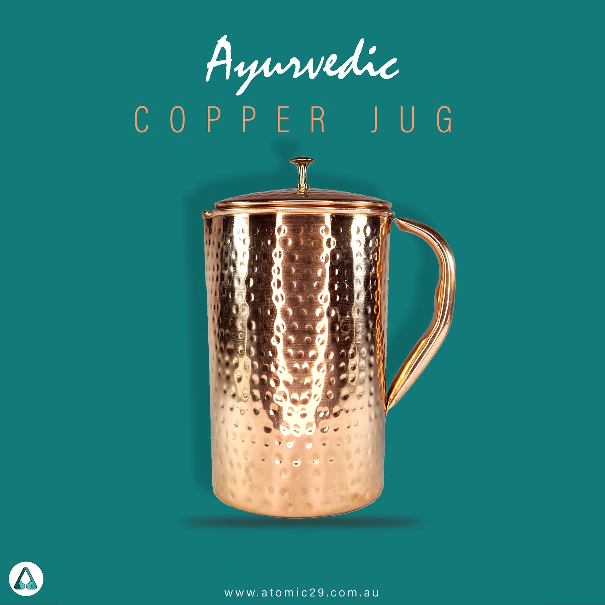ayurvedic copper jug 2.2l pure copper jug with brass top showing of the beauty of copper