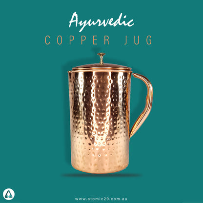 ayurvedic copper jug 2.2l pure copper jug with brass top showing of the beauty of copper