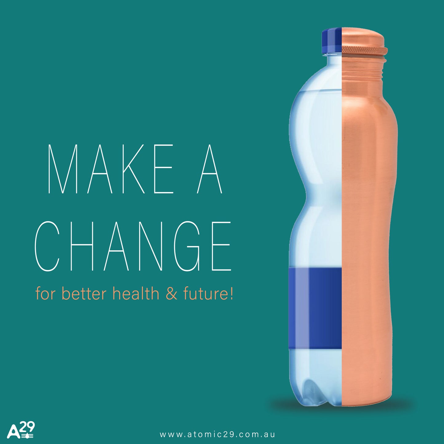 make a change to better health and future use copper water bottle and not plastic bottles
