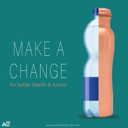 make a change to better health and future use copper water bottle and not plastic bottles