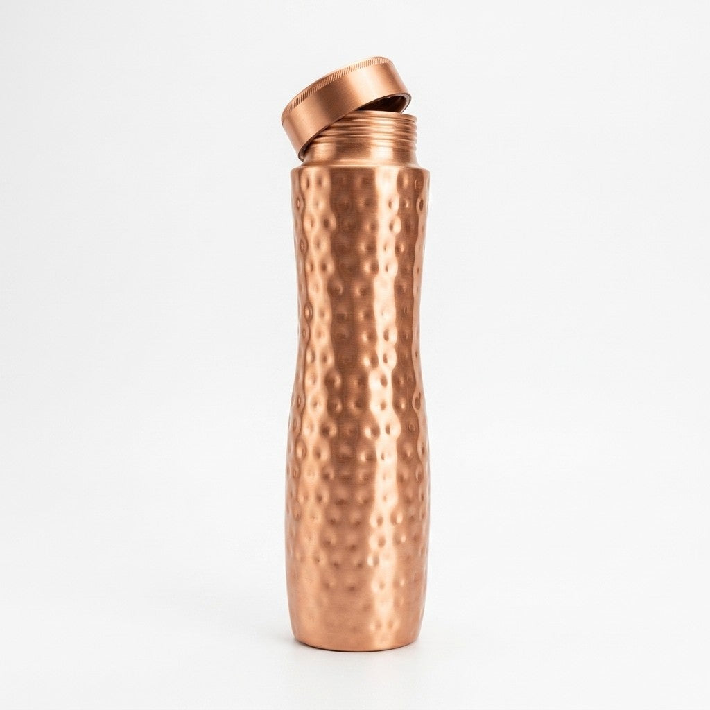 Curve Hammered Pure 1L Copper Water Bottle | Atomic29