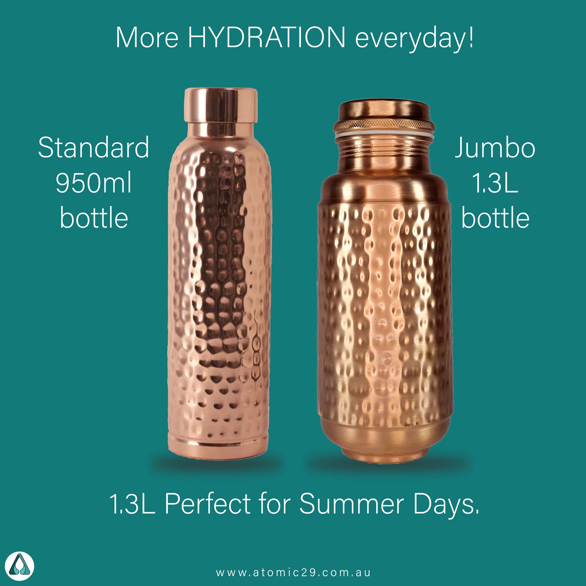 comparing two copper water bottle for its capacity more hydration everyday