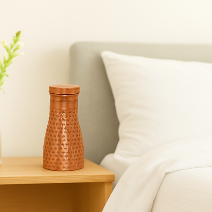 atomic29 copper carafe kept the bedside table