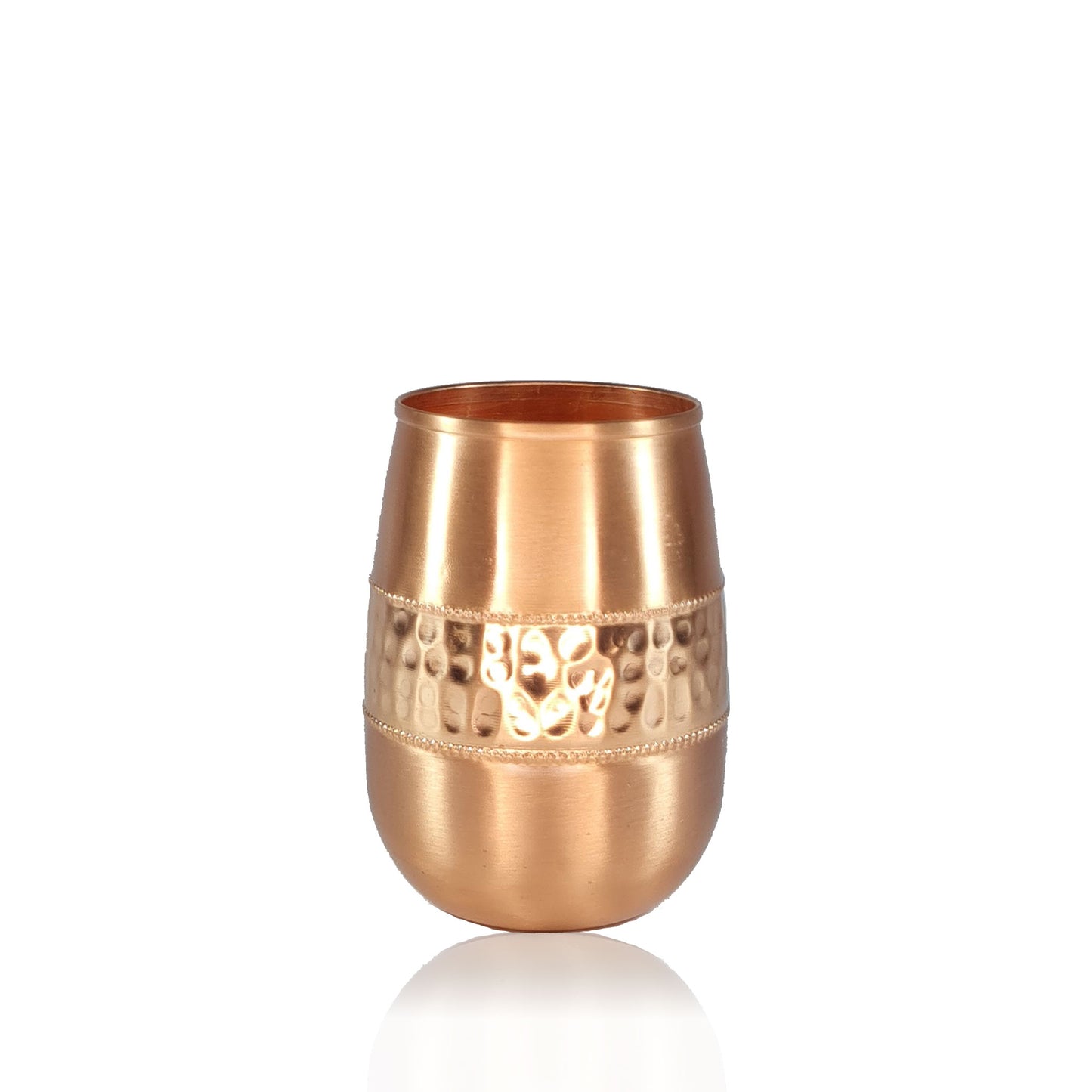 Premium Quality Hammered Stemless Goblet Copper Glass