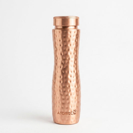 Curve Hammered Pure 1L Copper Water Bottle | Atomic29