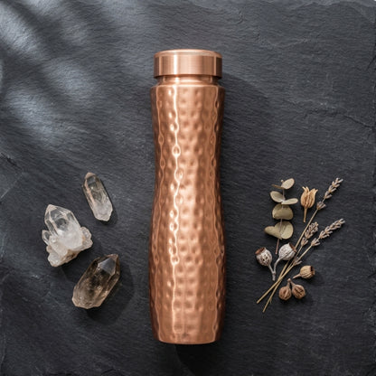 Curve Hammered Pure 1L Copper Water Bottle | Atomic29