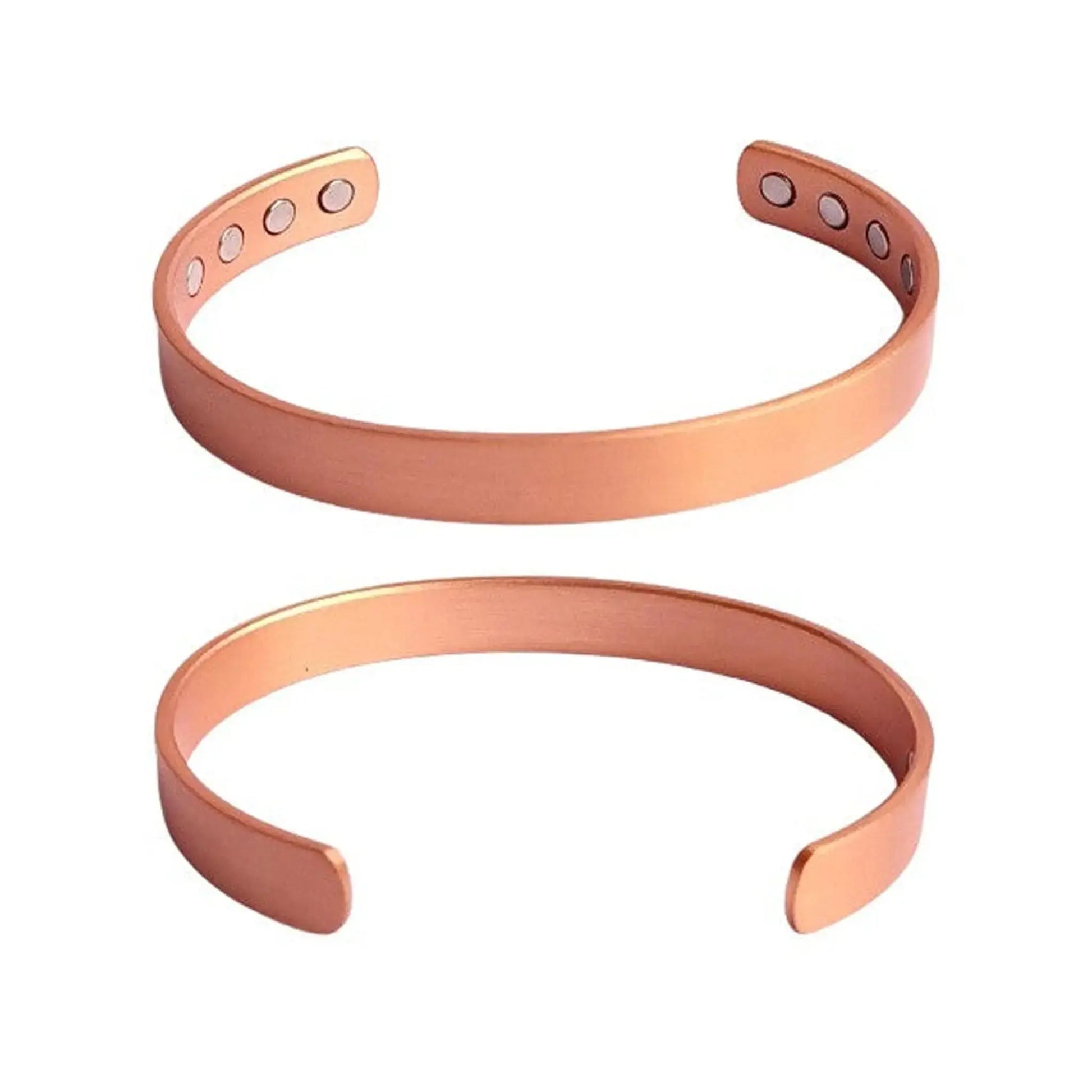magnetic copper bracelets classic brushed design with white background