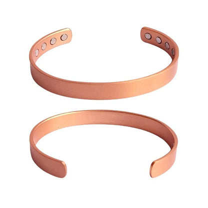 magnetic copper bracelets classic brushed design with white background