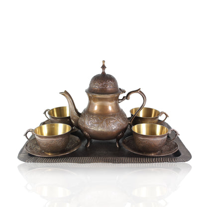 ROYAL TEA SET MADE OF BRASS SET OF 10 PIECES BY ATOMIC29